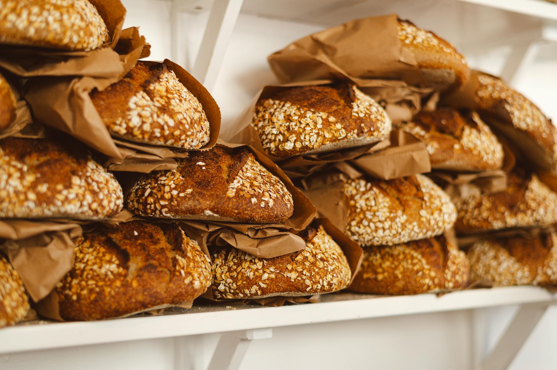 Artisan sourdough loaf with flour-dusted golden crust